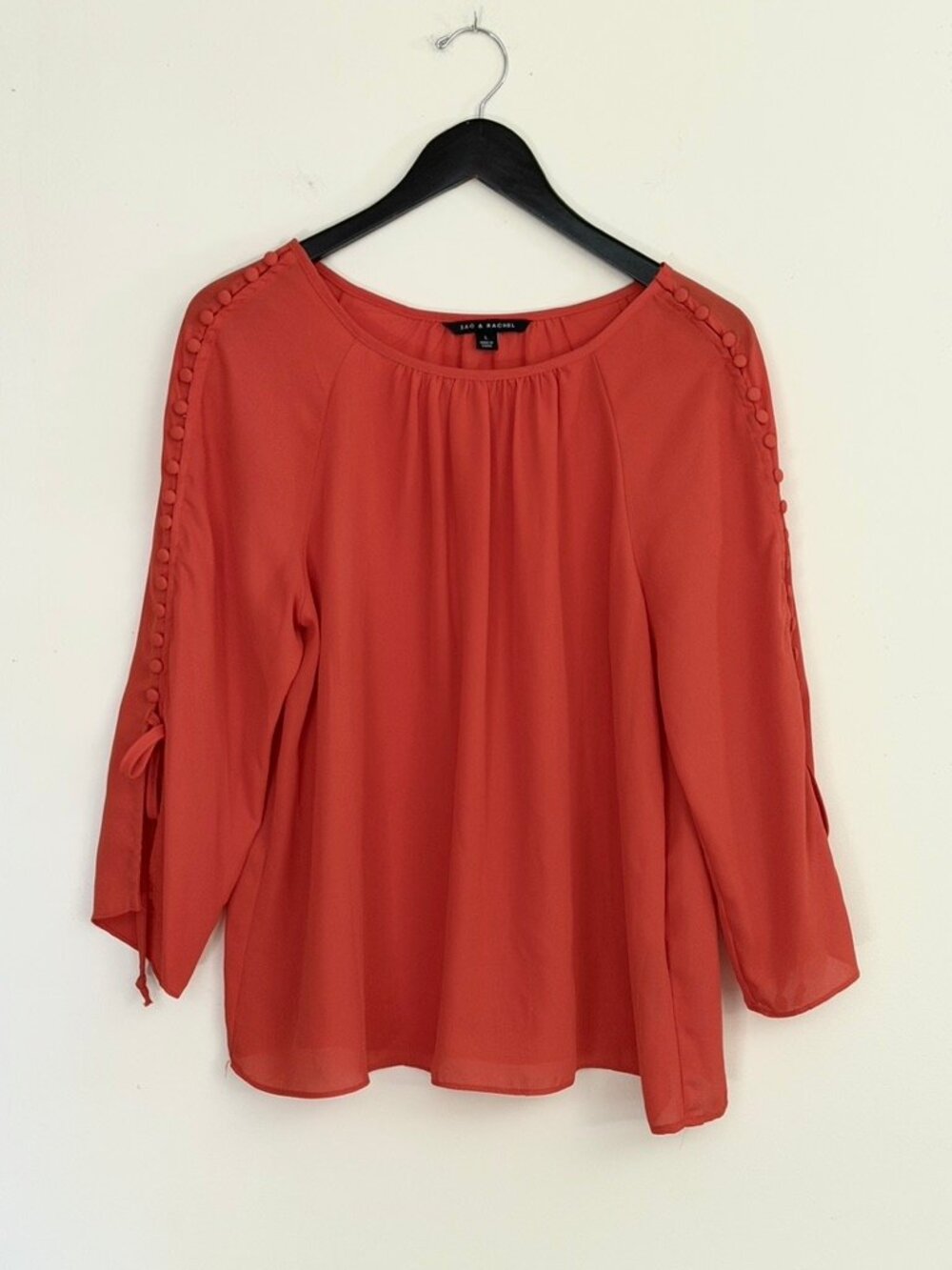 Zac & Rachel Coral/Orange/Dark Peach Blouse, Large